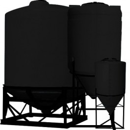 2550 Gallon Black Cone Bottom Tank