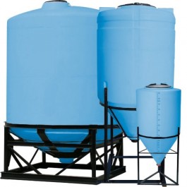 4600 Gallon Light Blue Cone Bottom Tank