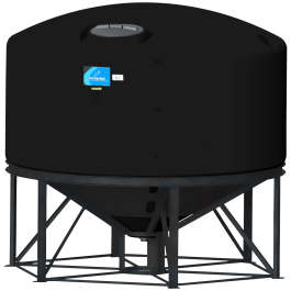 1500 Gallon Black Cone Bottom Tank
