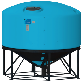 1500 Gallon Light Blue Cone Bottom Tank