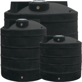 325 Gallon Black Vertical Water Storage Tank