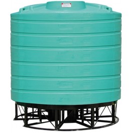 4000 Gallon Green Cone Bottom Tank with Stand