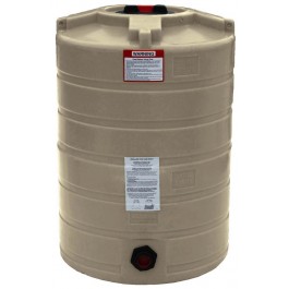 100 Gallon Beige Vertical Water Storage Tank