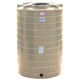 1100 Gallon Beige Vertical Water Storage Tank