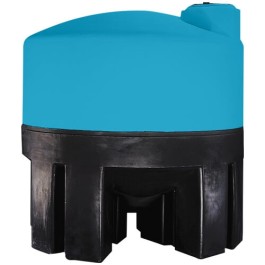 3000 Gallon Light Blue Heavy Duty Cone Bottom Tank with Poly Stand
