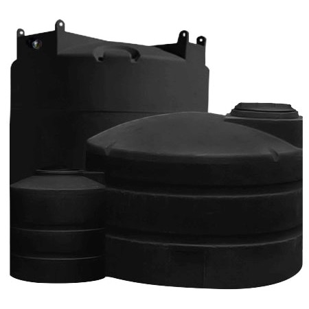 6500 Gallon Plastic Vertical Water Storage Tank in Black
