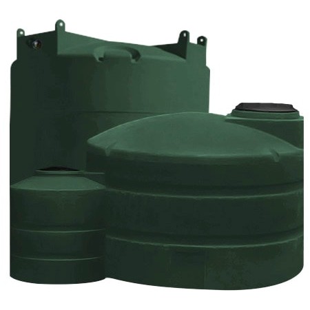 2000 Gallon Plastic Vertical Water Storage Tank in Dark Green