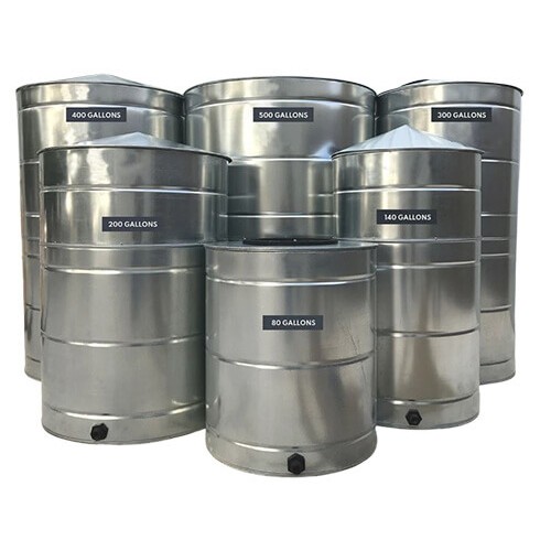 200 Gallon Water Tank, 30 Head, Dual Fill, Steel - Con-Tech